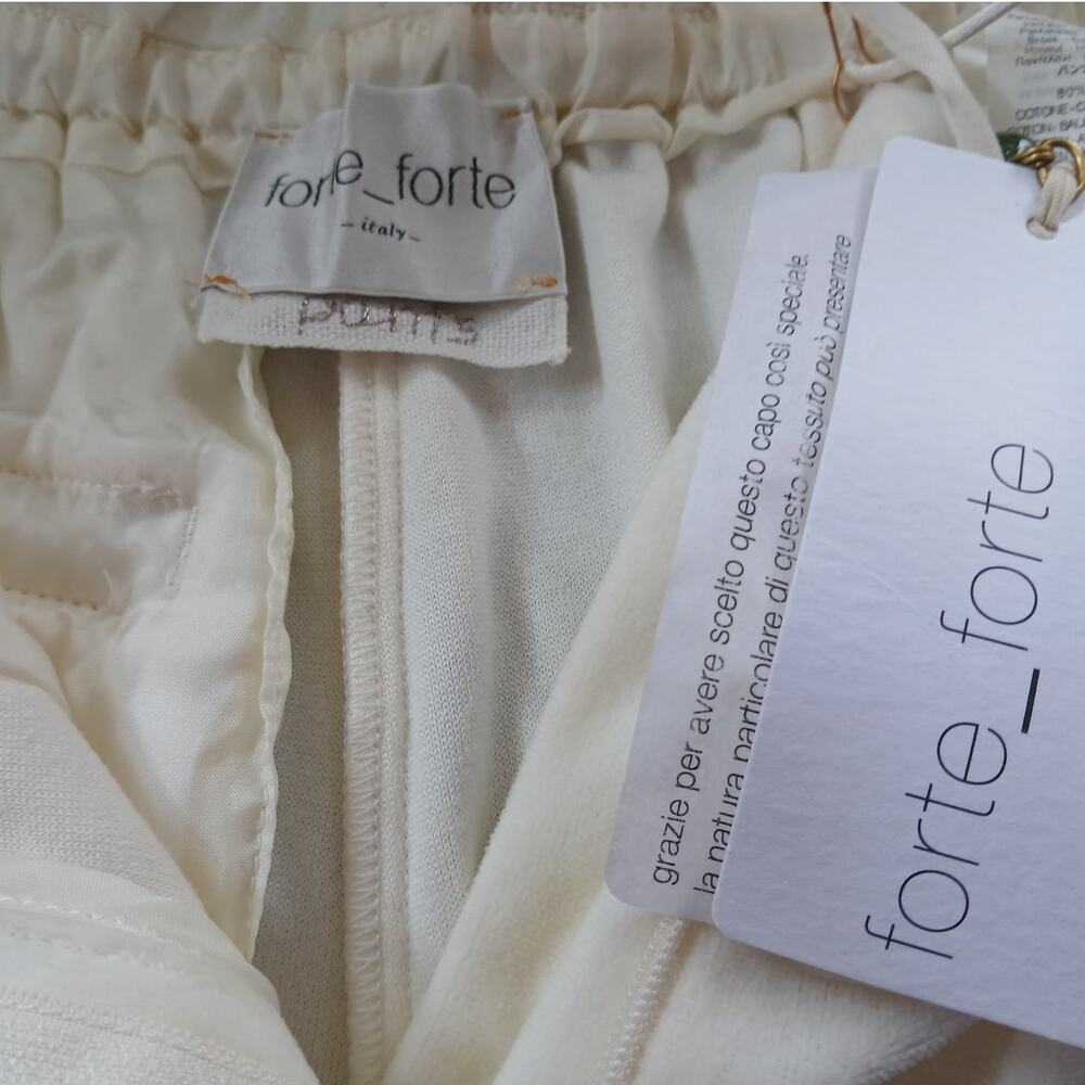 70% OFF NWT Forte_Forte Wide Leg Button Closure Pants Ivory 0  (Offers Stretch) - Picture 5 of 10